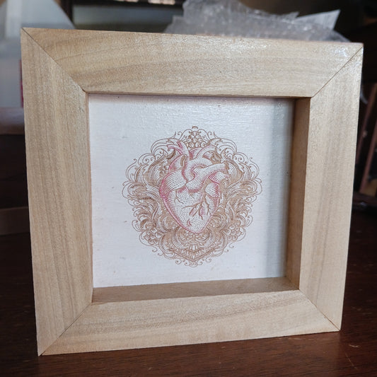 Small Square Anatomical Heart Art #1035 - Hard Candy Woodshop