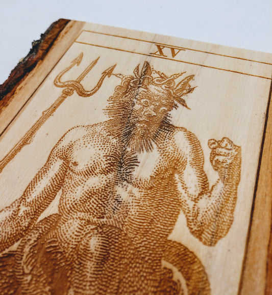 Old Italian Tarot Card Devil / Diavolo /Diablo - Hard Candy Woodshop