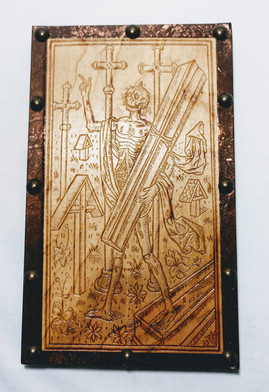 Memento Mori Reproduction Art Piece / Late 15th Century Woodcut - Hard Candy Woodshop