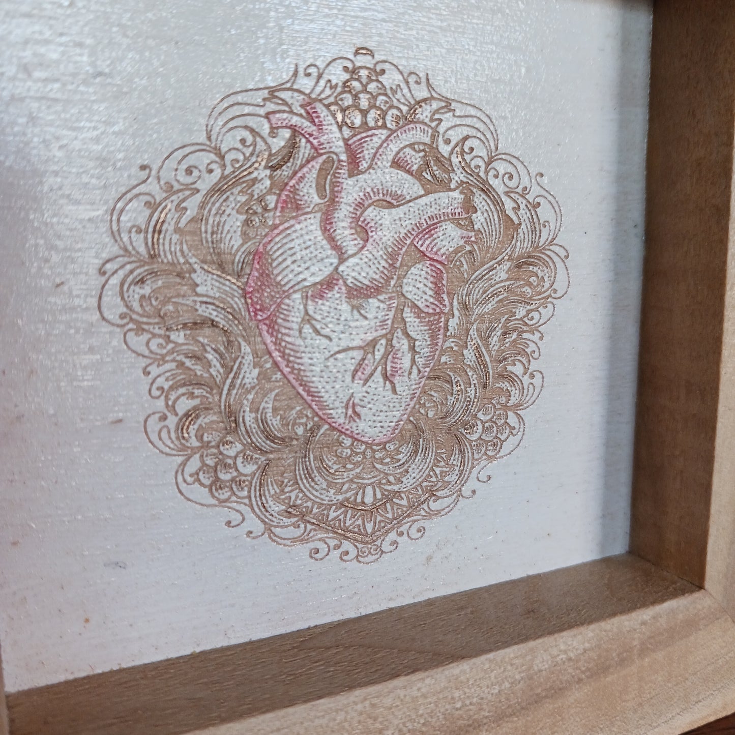 Small Square Anatomical Heart Art #1035 - Hard Candy Woodshop