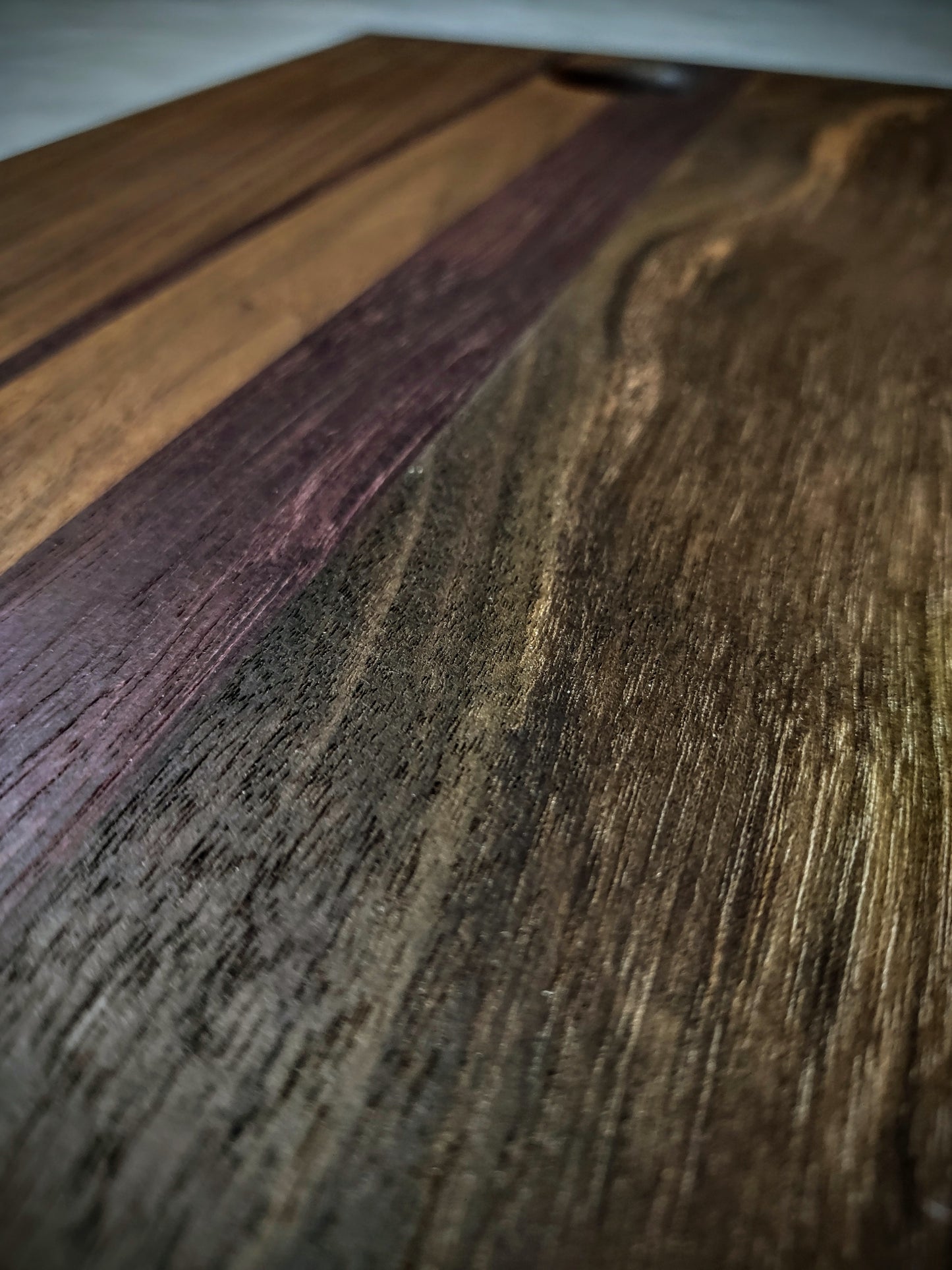 Black Walnut And Purpleheart Cutting Board #1067 - Hard Candy Woodshop