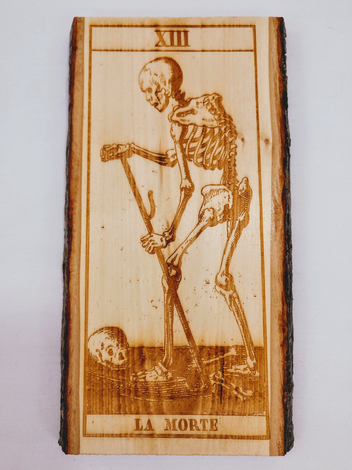 Old Italian Tarot Death Card / La Morte Plaque - Hard Candy Woodshop