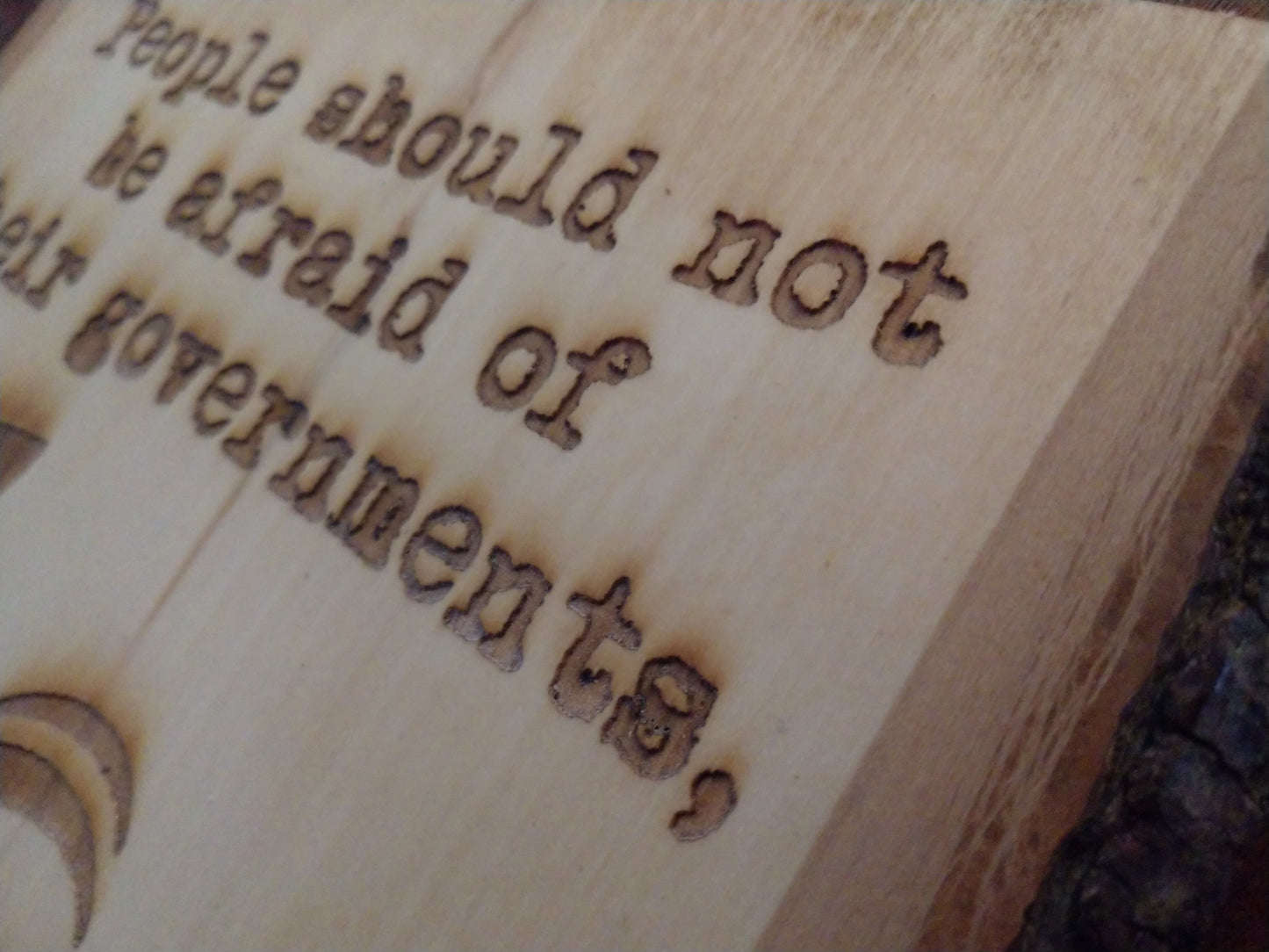 Guy Fawkes / Anonymous Inspired "Governments" Plaque - Hard Candy Woodshop