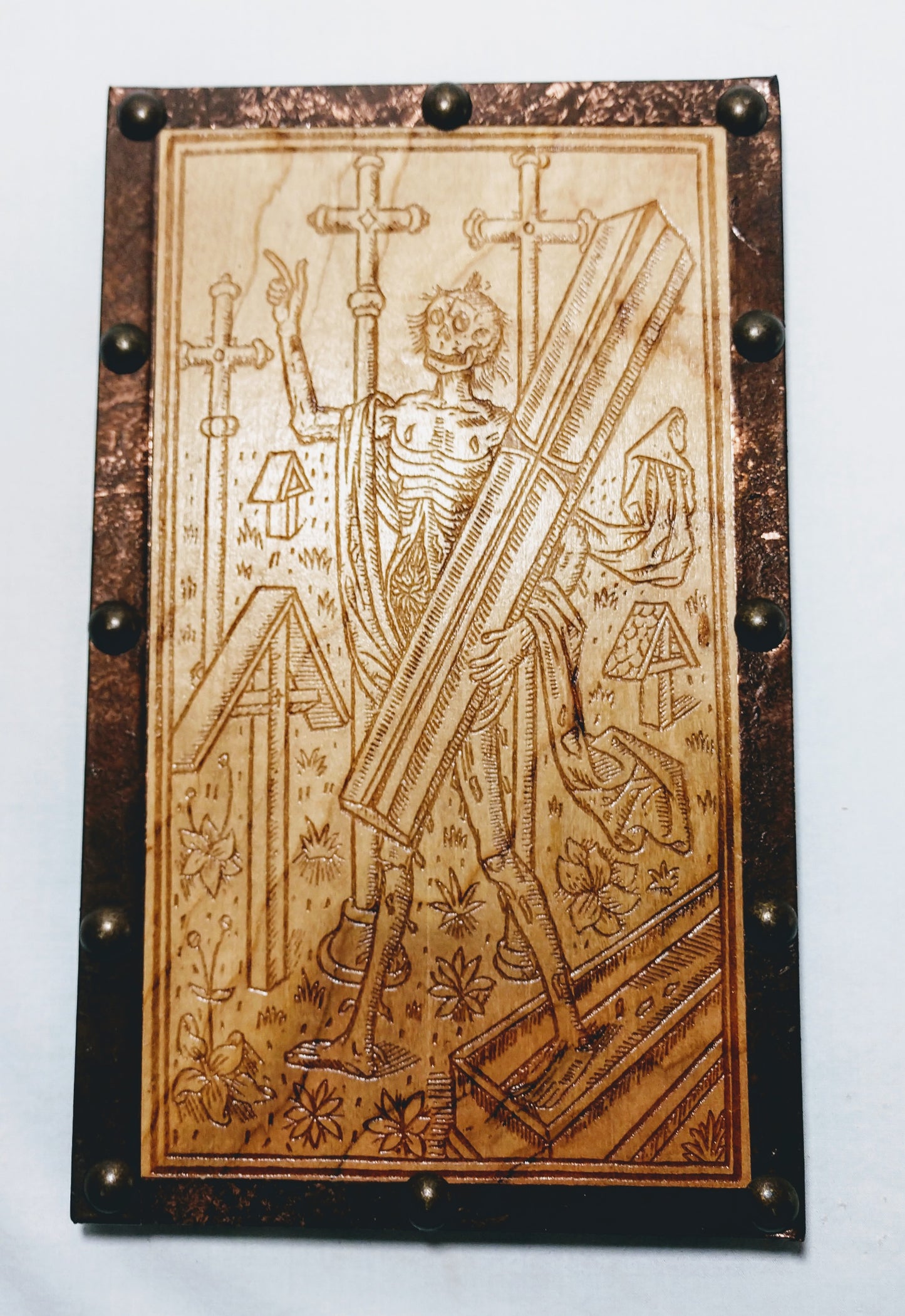 Memento Mori Reproduction Art Piece / Late 15th Century Woodcut - Hard Candy Woodshop