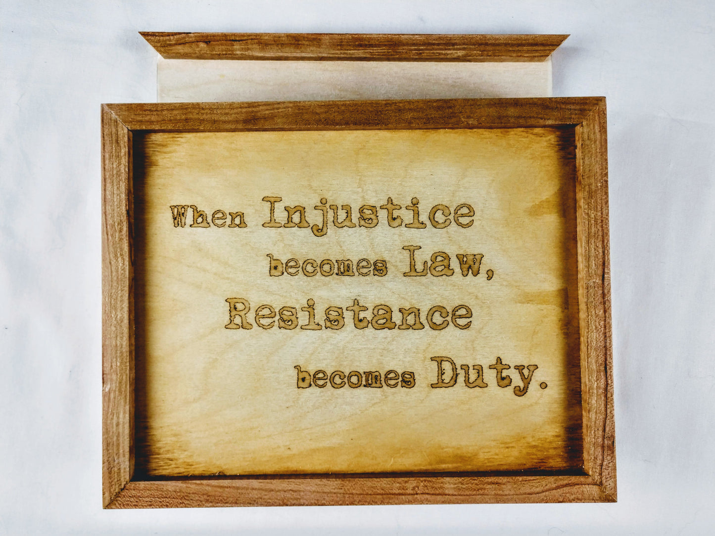 When Injustice Becomes Law Hidey Hole Sign/Box - Hard Candy Woodshop